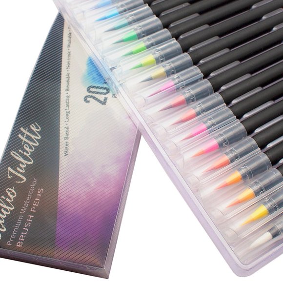 NIB Studio Juliette Watercolor Brush Pens - 20 Colors Plus 1 Blending Brush - Picture 1 of 5